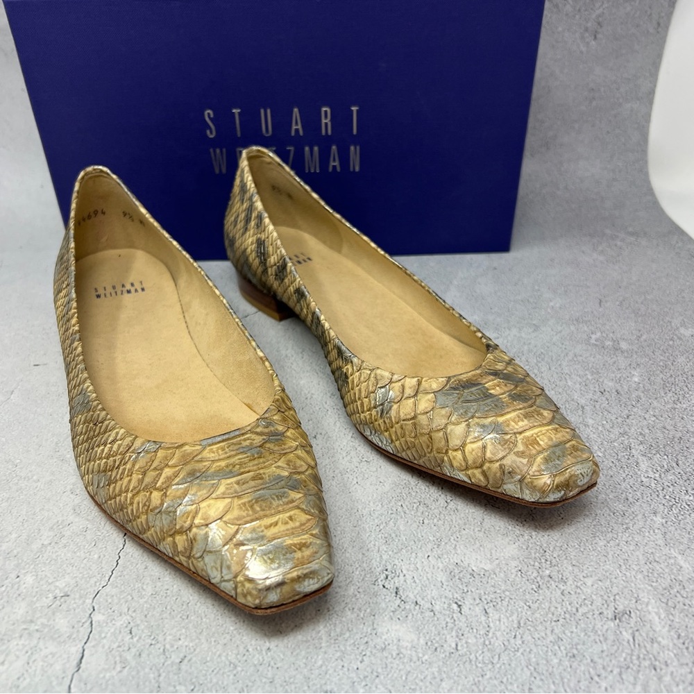Stuart Weitzman Snippet Honey Mica Python Flats I… - image 5